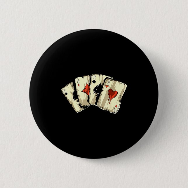 Ker Player Texas Holdem - Card Game Ker  Button (Front)