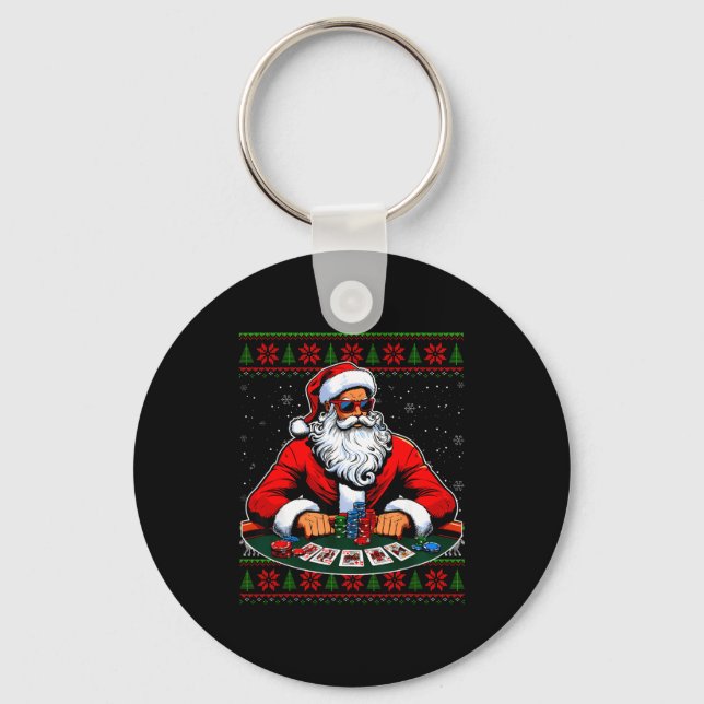 Ker Santa Ker Player Ugly Christmas Sweater Men Wo Keychain (Front)