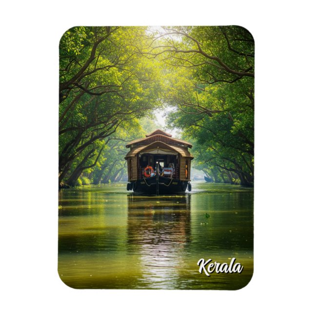 Kerala Houseboat India Magnet (Vertical)