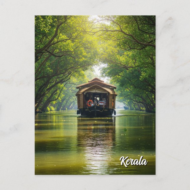 Kerala Houseboat India Postcard (Front)