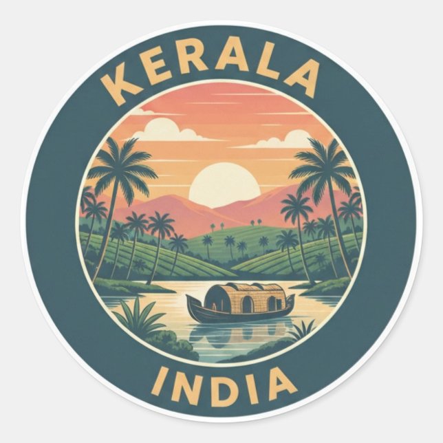 Kerala India Classic Round Sticker (Front)