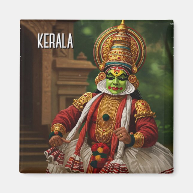 Kerala India  Kathakali Performer Travel Magnet (Front)