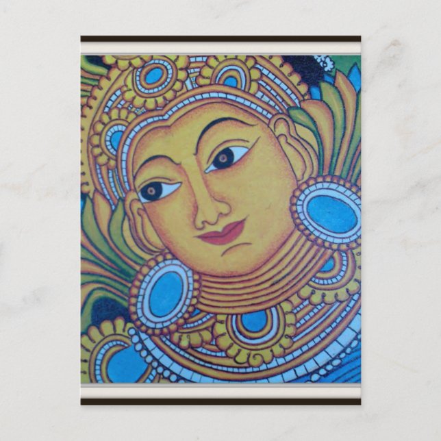KERALA [INDIA] VINTAGE MURAL POSTCARD (Front)