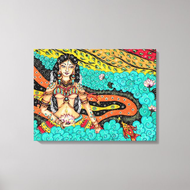 Kerala mural style painting, print on canvas (Front)
