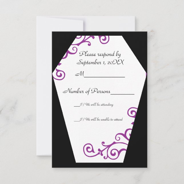 Keranda Ivory (Purple) RSVP Card (Front)
