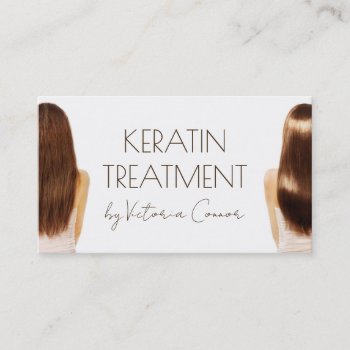 Keratin Treatment Smooth & Shiny Hair Stylist Business Card by Jolanta_Prunskaite at Zazzle