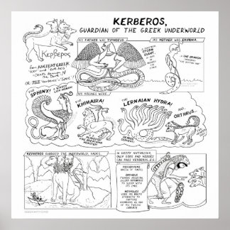 Kerberos / Cerberus Greek Myth Comix Poster
