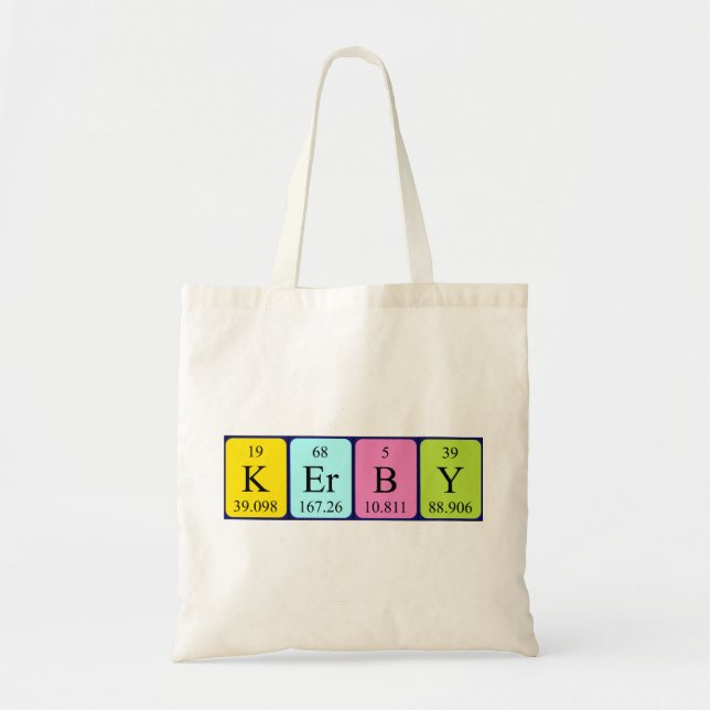 Kerby periodic table name tote bag (Front)