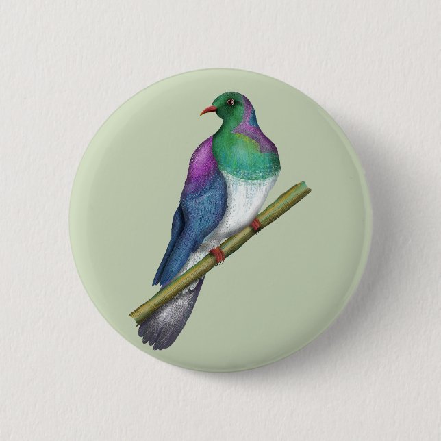 Kereru Wood pigeon Button (Front)