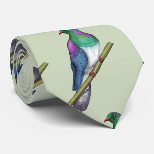 Kereru Wood pigeon Neck Tie (Rolled)