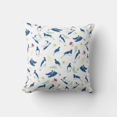 Kereru Wood pigeon pattern NZ birds Throw Pillow