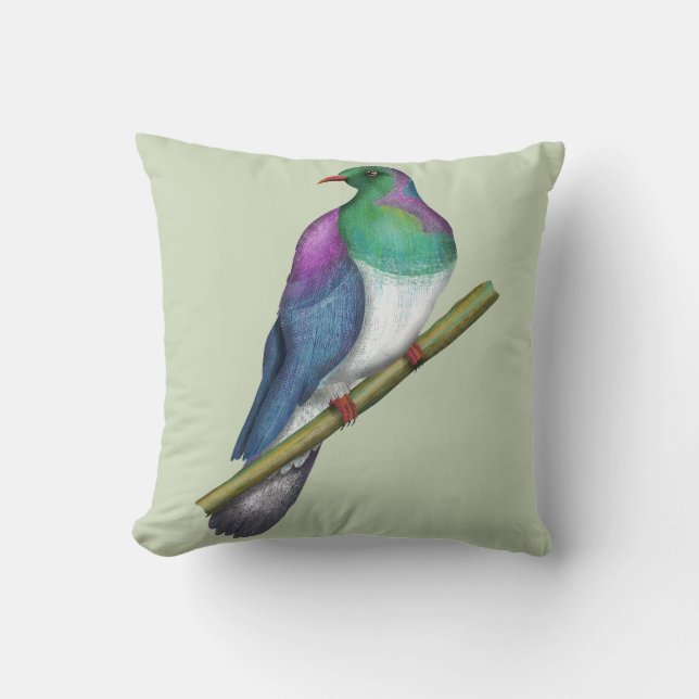 Kereru Wood pigeon Throw Pillow (Front)