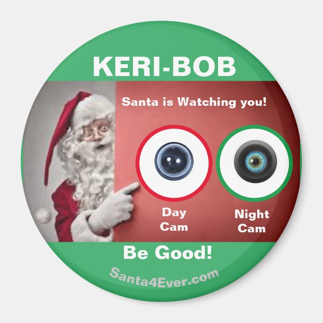 KERI-BOB Santa is Watching you! Day and Night Magnet (Front)