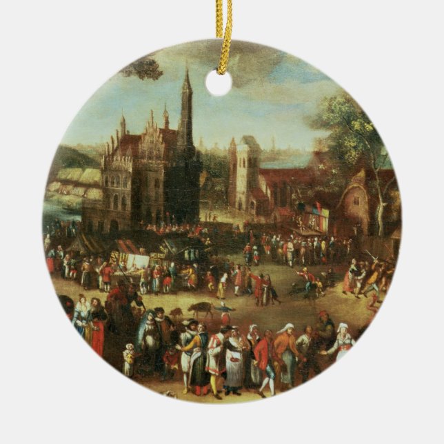 Kermesse at Avdenarde Ceramic Ornament (Front)