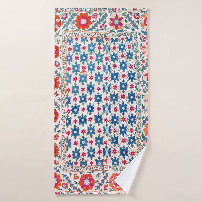 Kermina Suzani Uzbekistan Embroidery Print Bath Towel Set (Bath Towel)