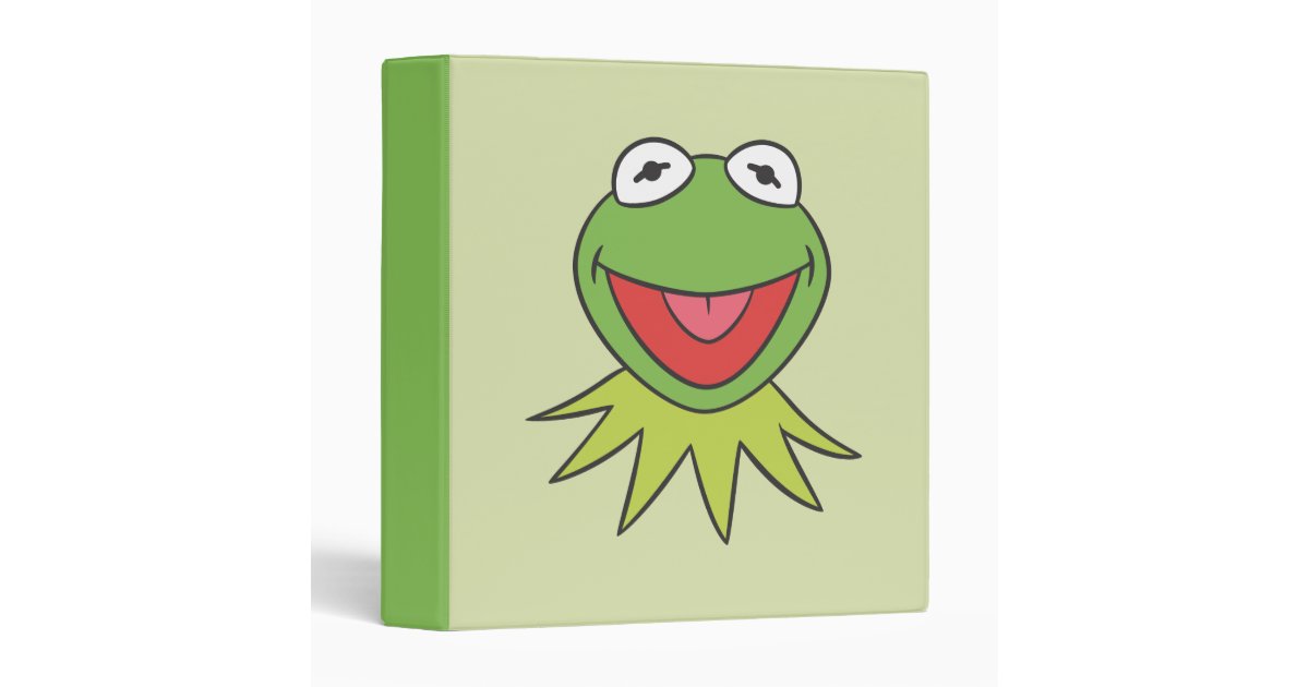 Kermit the Frog Cartoon Head 3 Ring Binder | Zazzle