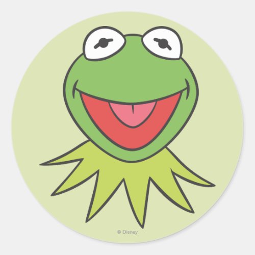 Kermit the Frog Cartoon Head Classic Round Sticker