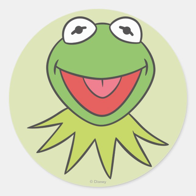 Kermit the Frog Cartoon Head Classic Round Sticker (Front)