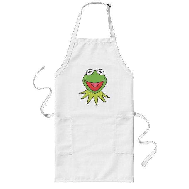 Kermit the Frog Cartoon Head Long Apron (Front)