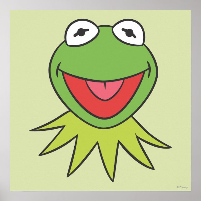 Kermit the Frog Cartoon Head Poster (Front)
