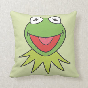 Kermit the Frog Cartoon Head Throw Pillow