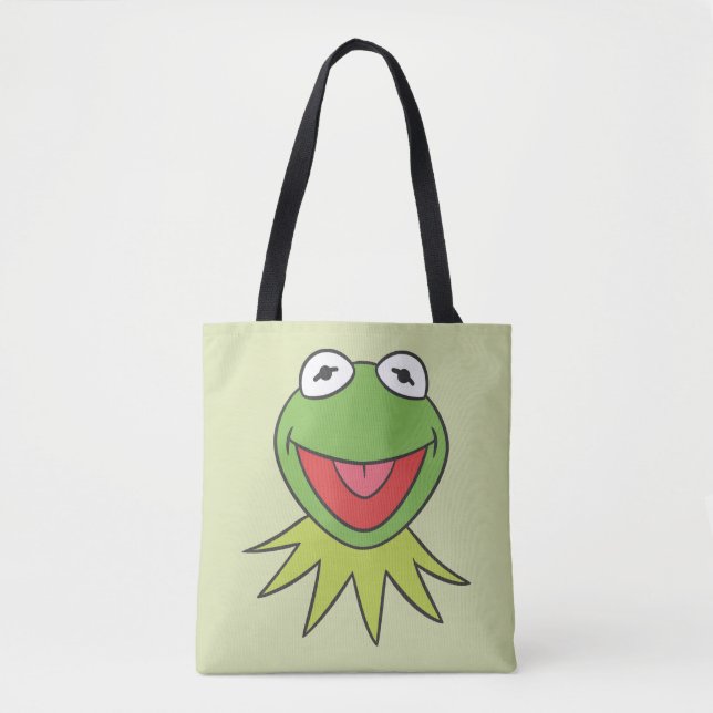Kermit the Frog Cartoon Head Tote Bag (Front)
