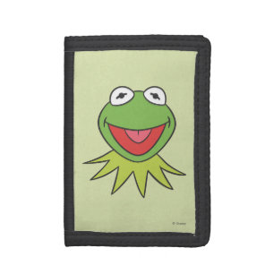 Kermit the Frog Cartoon Head Tri-fold Wallet