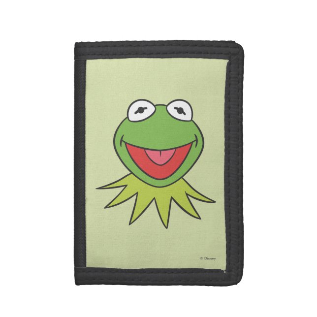 Kermit the Frog Cartoon Head Trifold Wallet (Front Vertical)
