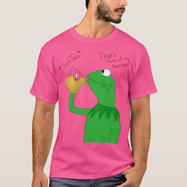 Kermit The Frog Drinking Tea T-Shirt (Front)