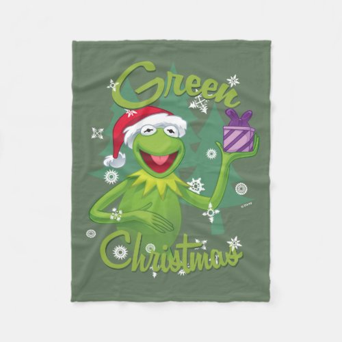 Kermit the Frog  Green Christmas Fleece Blanket