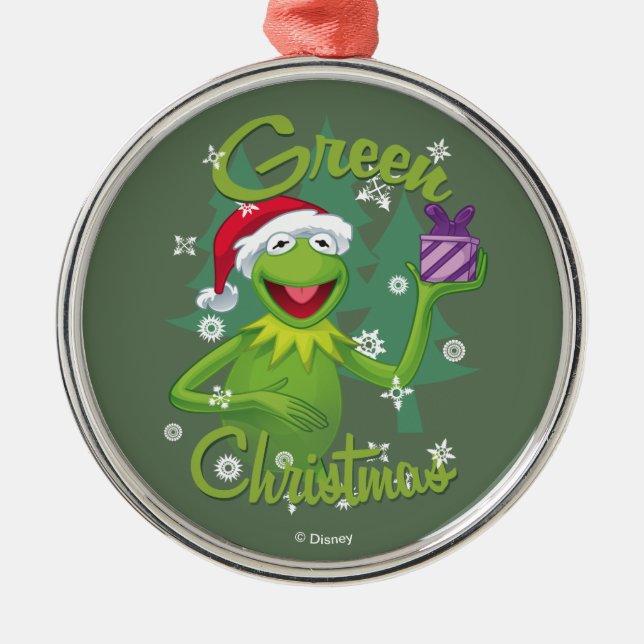 Kermit the Frog | Green Christmas Metal Ornament (Front)