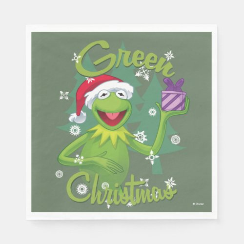 Kermit the Frog  Green Christmas Napkins