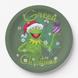 Kermit the Frog   Green Christmas Paper Plates