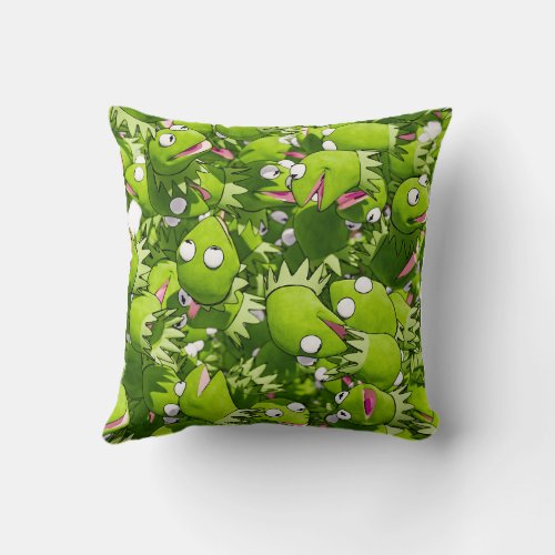 Kermit the Frog _ Modern Fun Green Throw Pillow