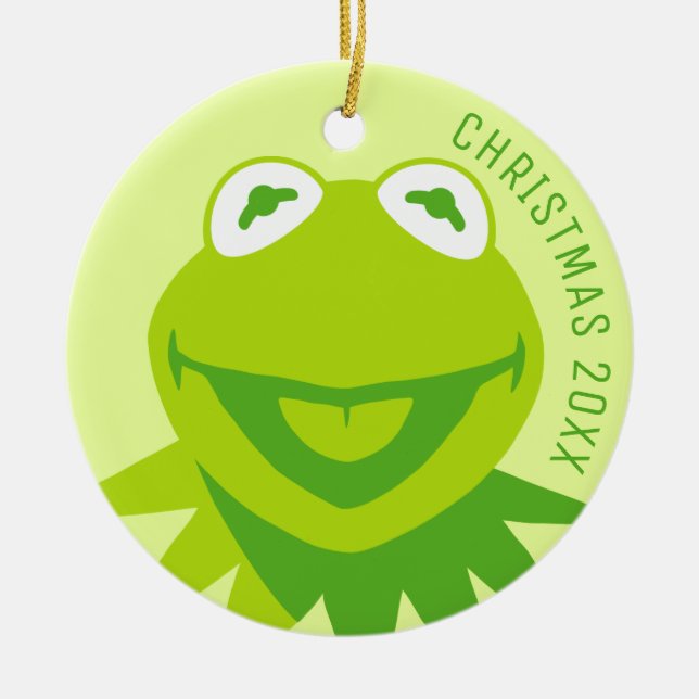 Kermit the Frog Smiling Ceramic Ornament (Front)