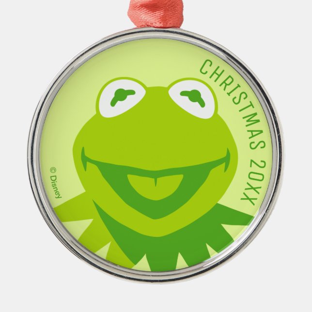 Kermit the Frog Smiling Metal Ornament (Front)