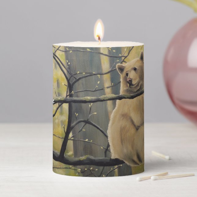 Kermode Bear Candles Custom Spirit Bear Art Candle (In Situ)