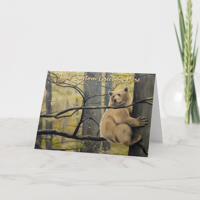 Kermode Bear Card Personalize Spirit Bear Art Card (Front)