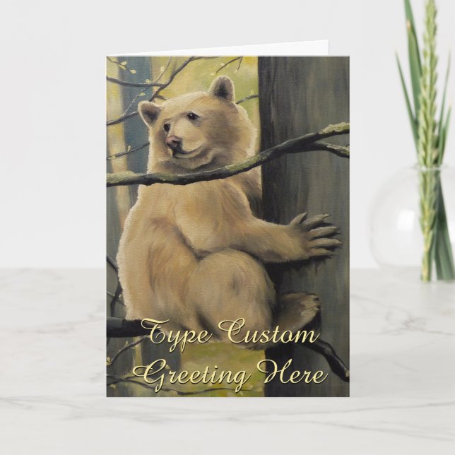 Kermode Bear Card Personalize Spirit Bear Art Card (Front)