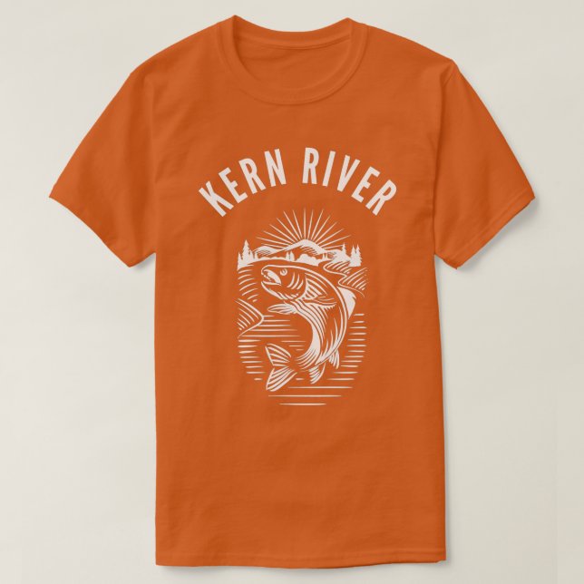 Kern River California fishing fly fishing retro  T-Shirt (Design Front)