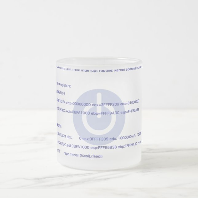 Kernel_Panic Frosted Glass Coffee Mug (Center)