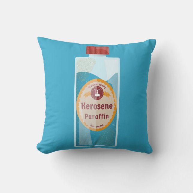 Kerosene Bottle Parffin Throw Pillow (Front)