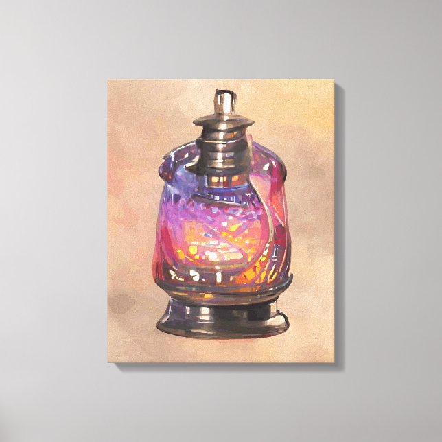 Kerosene lamp canvas print (Front)
