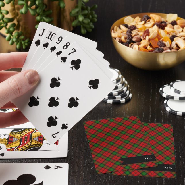 Kerr Clain Tartan Plaid Pattern Poker Cards (In Situ)