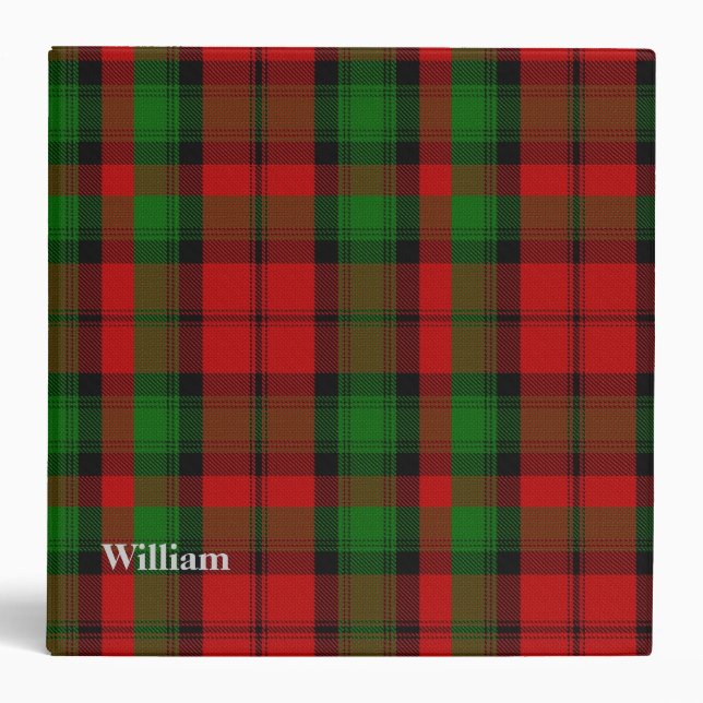 Kerr Clan Custom Tartan Plaid Binder (Front)