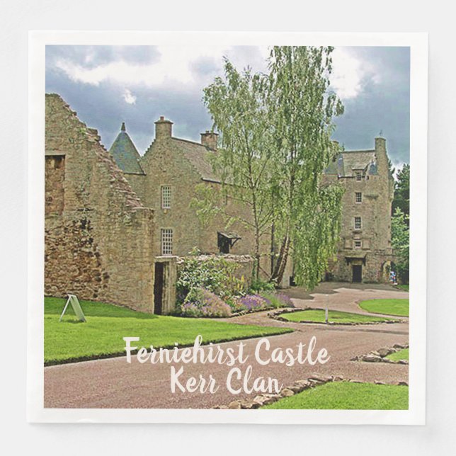 Kerr Clan's Scottish Ferniehirst Castle Photo Paper Dinner Napkins (Front)