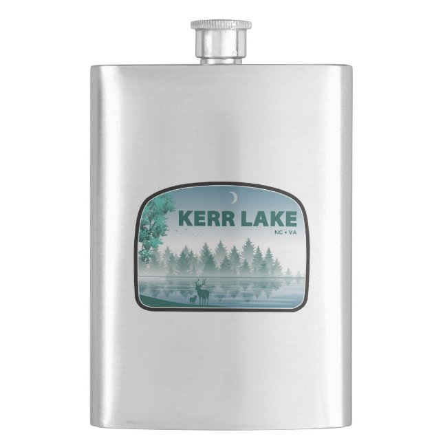 Kerr Lake Virginia North Carolina Deer Flask (Front)