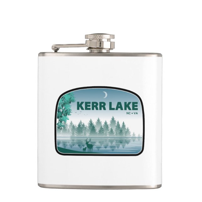 Kerr Lake Virginia North Carolina Deer Flask (Front)