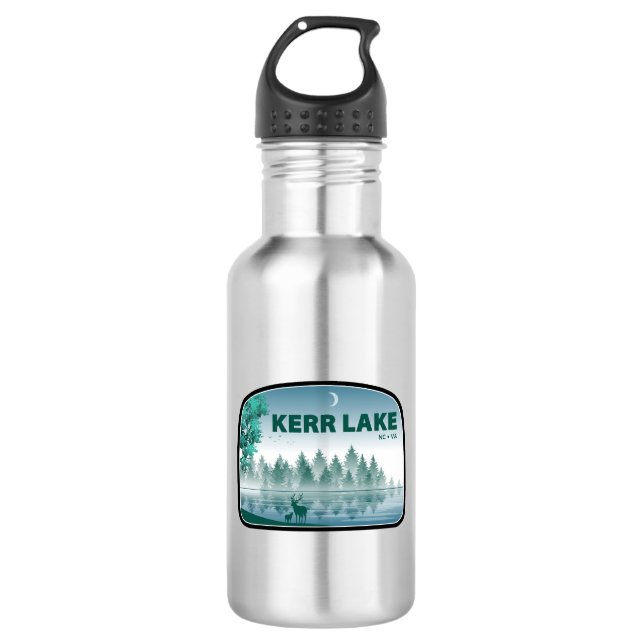 Kerr Lake Virginia North Carolina Deer Stainless Steel Water Bottle (Front)