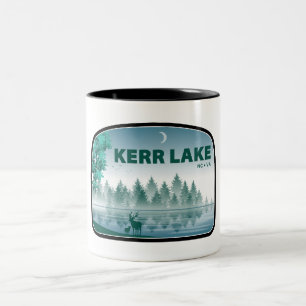 Kerr Lake Virginia North Carolina Deer Two-Tone Coffee Mug